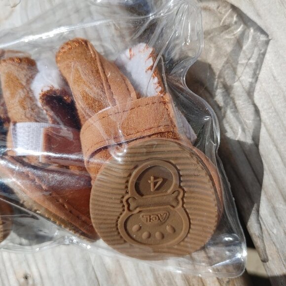 ACL Dog Shoes Booties Winter Boots Faux Suede Moccasins Style Adjustable… - Picture 2 of 4